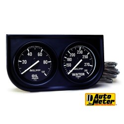 (CC-GA) Auto Meter Autogage Black Oil/Water Gauge with Steel Console 0-100 psi [2392]