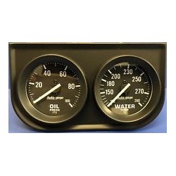 (CC-GA) Auto Meter Autogage Black Oil/Water Gauge with Steel Console 0-100 psi [2392]