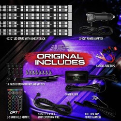 (CC-LRL) OPT7 Aura Interior Car Lights LED Strip Kit-16+ Double Row [‎‎Aura-IN-D]