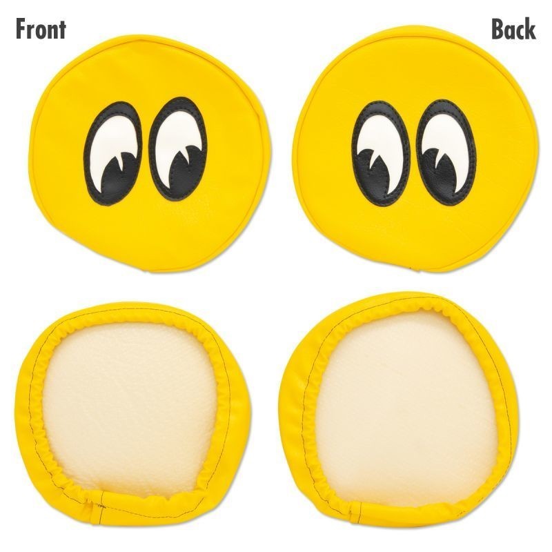 (CC-LLC) Yellow Headlight Covers with Mooneyes Eyeballs! (9”) [MP018]