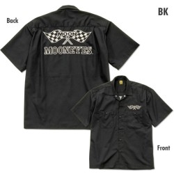 (G-AP-SH) MOON Checker Flag Short Sleeve Work Shirt [FM217]