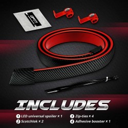 (CC-LLB) OPT7 Universal LED Spoiler Rear Spoiler Lip Kit 燈條 (3.9ft), Carbon Fiber