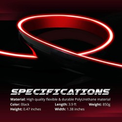 (CC-LLB) OPT7 Universal LED Spoiler Rear Spoiler Lip Kit (3.9ft), Black