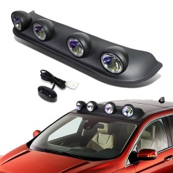 (CC-LSL) Auto Dynasty Roof Mounted Fog Light + Bulbs + Switch (Black Frame / Neo Chrome Lens) [AD-FL-ZTL-249-NC]