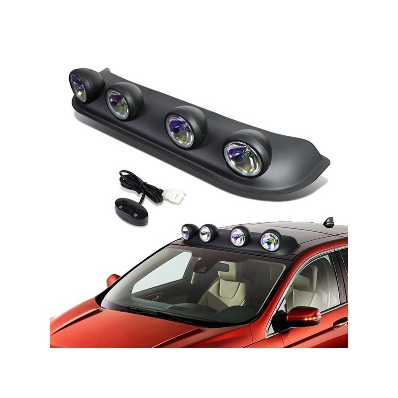 (CC-LSL) Auto Dynasty Roof Mounted Fog Light + Bulbs + Switch (Black Frame / Neo Chrome Lens) [AD-FL-ZTL-249-NC]