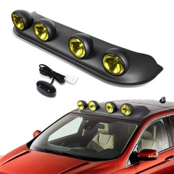 (CC-LSL) Auto Dynasty Roof Mounted Fog Light + Bulbs + Switch (Black Frame / Amber Lens) [D-FL-ZTL-249-AM]