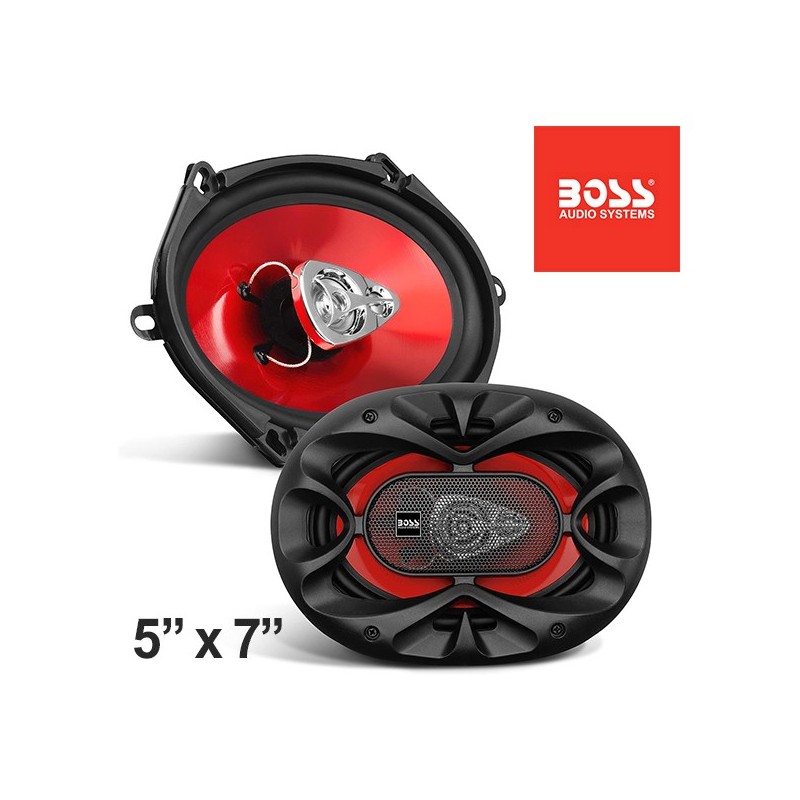 (C-AV-SP) BOSS Audio Systems Chaos Series 5” x 7” Car Stereo Door Speakers, Red [‎CH5730]