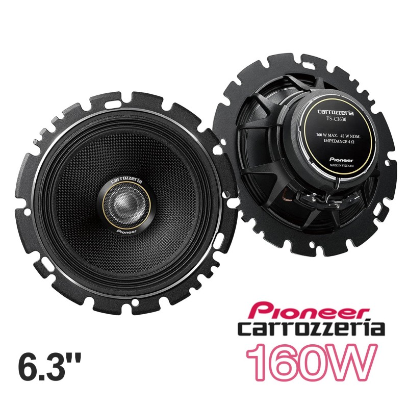 (C-AV-SP) Carrozzeria (Pioneer) 160W 6.3" (16 cm) Coaxial 2-Way, High Resolution Compatible Speakers [TS-C1630II]