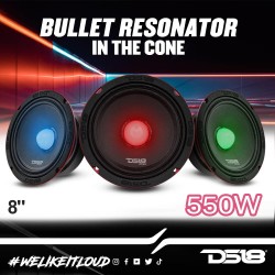(C-AV-SP) DS18 RGB 8" 550W Mid-Range Loudspeaker with RGB LED Lights, Pair [PRO-X8.4BMRGB]