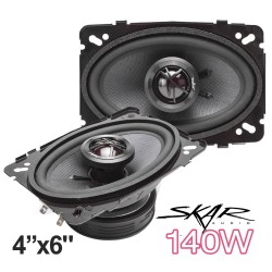 (C-AV-SP) Skar Audio TX Series 4” x 6" 140 Watt 2 Way Elite Coaxial Car Speakers, Pair [TX46]