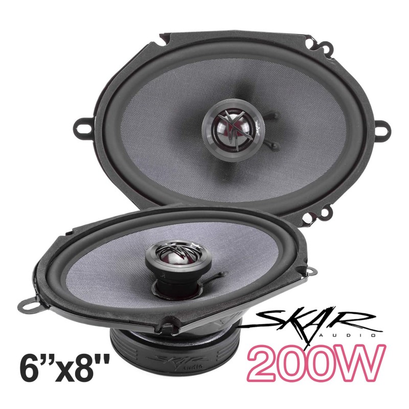 (C-AV-SP) Skar Audio TX Series 6” x 8" 200 Watt 2 Way Elite Coaxial Car Speakers, Pair [TX68]