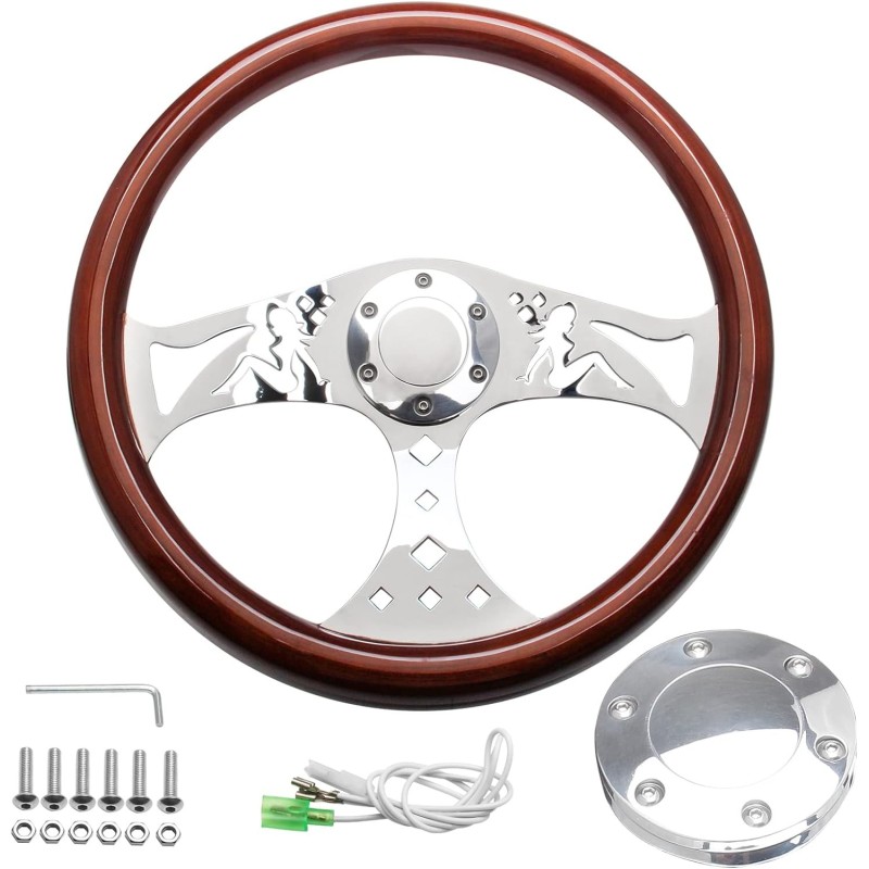 (CC-SW) SOMUSEN 15" Wood Grain Steering Wheel 軚盤 [‎W-110]