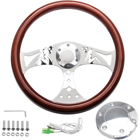 (CC-SW) SOMUSEN 15" Wood Grain Steering Wheel [‎W-110]