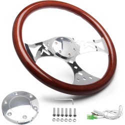 (CC-SW) SOMUSEN 15" Wood Grain Steering Wheel 軚盤 [‎W-110]