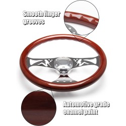 (CC-SW) SOMUSEN 15" Wood Grain Steering Wheel 軚盤 [‎W-110]