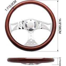 (CC-SW) SOMUSEN 15" Wood Grain Steering Wheel 軚盤 [‎W-110]