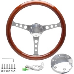 (CC-SW) SOMUSEN 15" Wood Grain Steering Wheel [‎W-120]