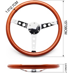 (CC-SW) SOMUSEN 15" Wood Grain Steering Wheel 軚盤 [W-120]