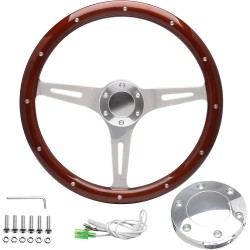 (CC-SW) SOMUSEN 15" Wood Grain Steering Wheel [‎W-131]