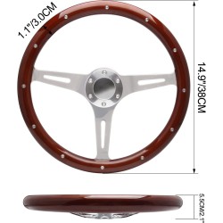 (CC-SW) SOMUSEN 15" Wood Grain Steering Wheel 軚盤 [‎W-131]