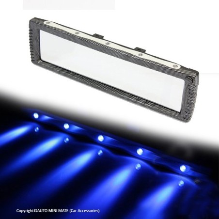 (CC-MIMR) JDM Universal 300Mm Wide Car Interior Curved Rearview Mirror Led Strip - Carbon [WQI-A]