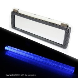 (CC-MIMR) JDM Universal Wide Car Interior Curved Rearview Mirror with LED Strip - Carbon [WQI-B]