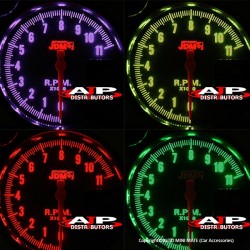 (CC-GA) AJP 5" Tachometer 11K Rpm Tach Gauge With Red Shift Light [‎GA-050BK-AMA-L1]