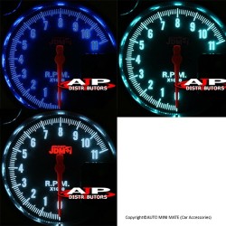 (CC-GA) AJP 5" Tachometer 11K Rpm Tach Gauge With Red Shift Light [‎GA-050BK-AMA-L1]