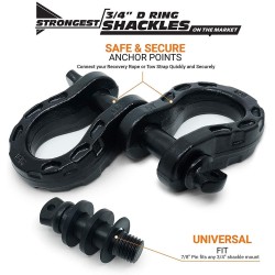 (CC-TH) Gear America Mega Shackles, Black [552BK]