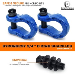 (CC-TH) Gear America Mega Shackles, Blue [552BL]