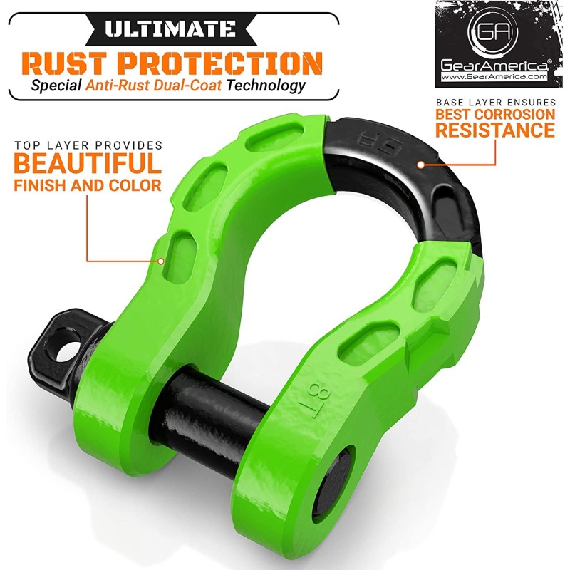 (CC-TH) Gear America Mega Shackles, Green [552GN]