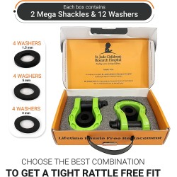 (CC-TH) Gear America Mega Shackles, Green [552GN]