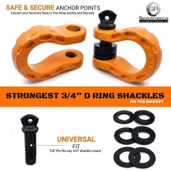 (CC-TH) Gear America Mega Shackles, Orange [552BOR]