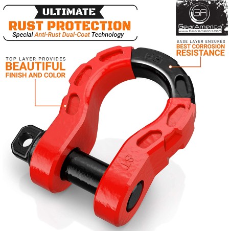 (CC-TH) Gear America Mega Shackles, Red [552RD]