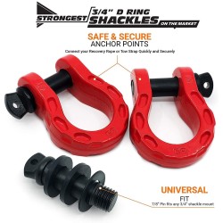 (CC-TH) Gear America Mega Shackles, Red [552RD]