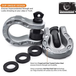 (CC-TH) Gear America Mega Shackles, Silver [552SL]