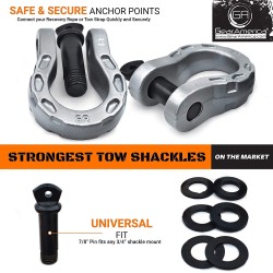 (CC-TH) Gear America Mega Shackles, Silver [552SL]