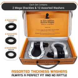 (CC-TH) Gear America Mega Shackles, Silver [552SL]