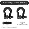 (CC-TH) AUTOBOTS D Ring Shackles 3/4", Black [NS8BK]