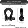 (CC-TH) AUTOBOTS D Ring Shackles 3/4", Black [NS8BK]