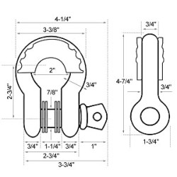 (CC-TH) AUTOBOTS D Ring Shackles 3/4", Black [NS8BK]