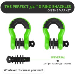 (CC-TH) AUTOBOTS D Ring Shackles 3/4", Green [NS8GN]