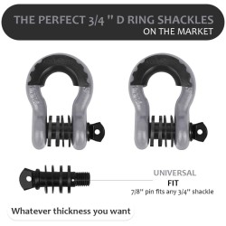 (CC-TH) AUTOBOTS D Ring Shackles 3/4", Gray [NS8GY]