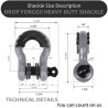 (CC-TH) AUTOBOTS D Ring Shackles 3/4", Gray [NS8GY]