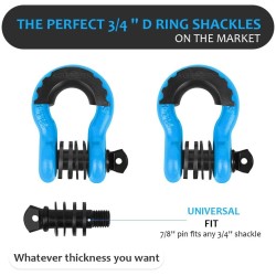 (CC-TH) AUTOBOTS D Ring Shackles 3/4", Light Blue [NS8LTBL]