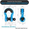 (CC-TH) AUTOBOTS D Ring Shackles 3/4", Light Blue [NS8LTBL]