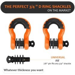 (CC-TH) AUTOBOTS D Ring Shackles 3/4", Orange [NS8OR]