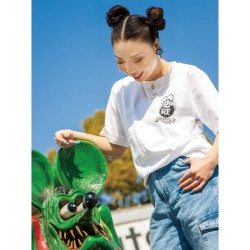 (G-AP-TSS) Rat Fink x MOONEYES Muscle Mopar T恤 [TM860WH]