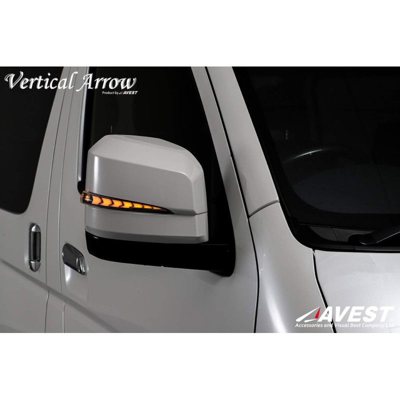 (CC-LTS) AVEST (アベスト) TOYOTA HIACE (200) Door Mirror Cover with LED White Bronze Gold [‎‎AV-069-W-P]