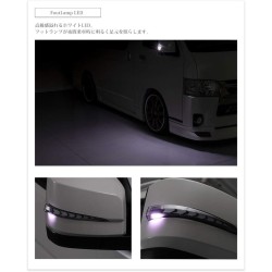 (CC-LTS) AVEST (アベスト) TOYOTA HIACE (200) Door Mirror Cover with LED White Bronze Gold [‎‎AV-069-W-P]